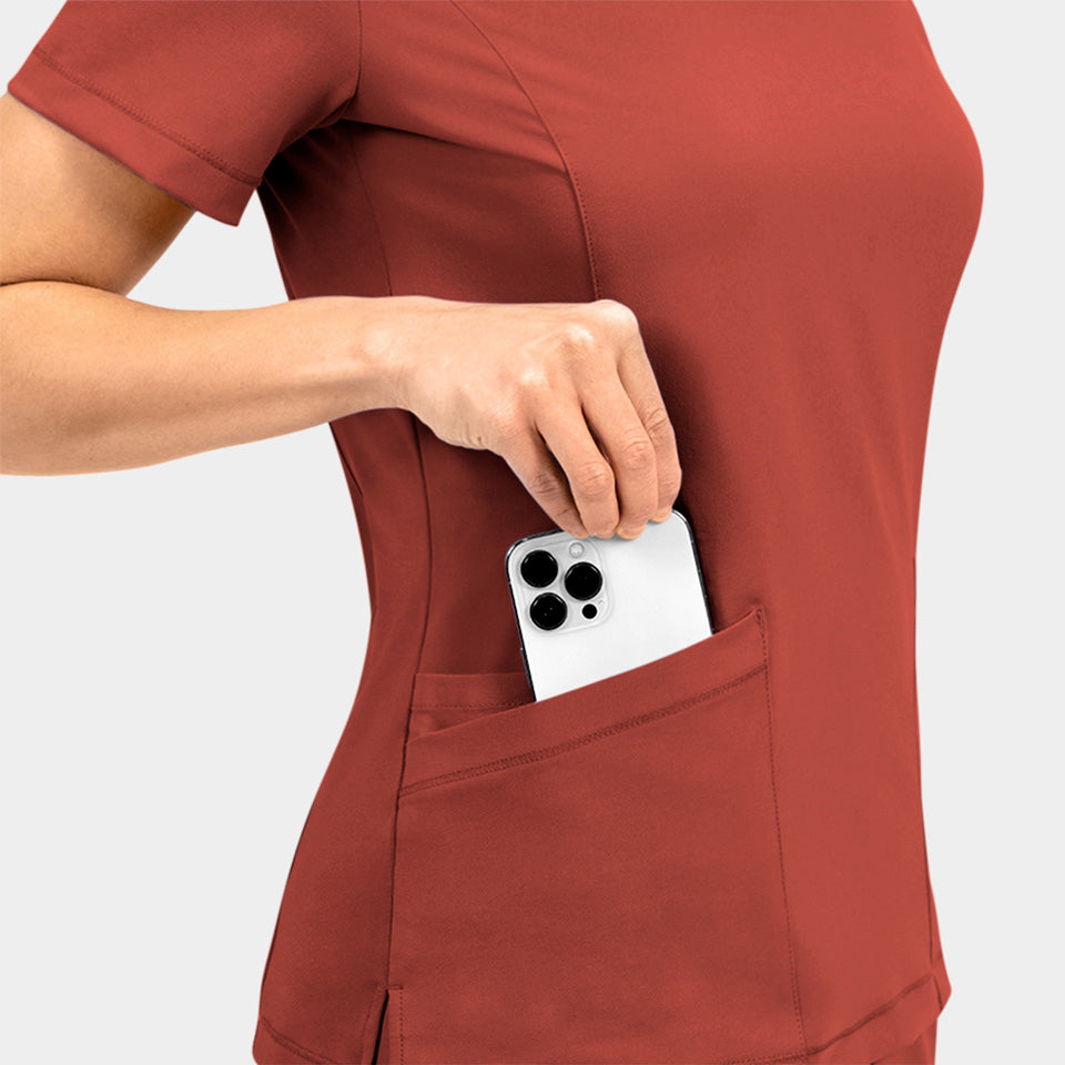 Tambre Three-Pocket Scrub Top