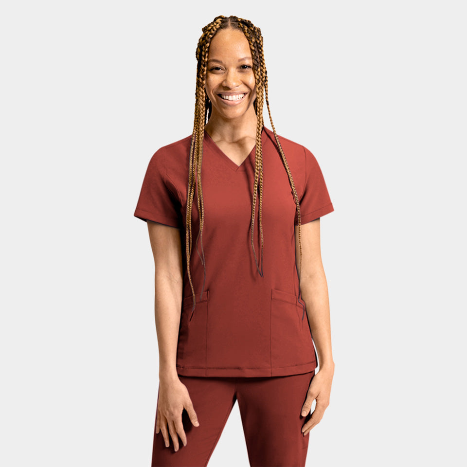 Tambre Three-Pocket Scrub Top