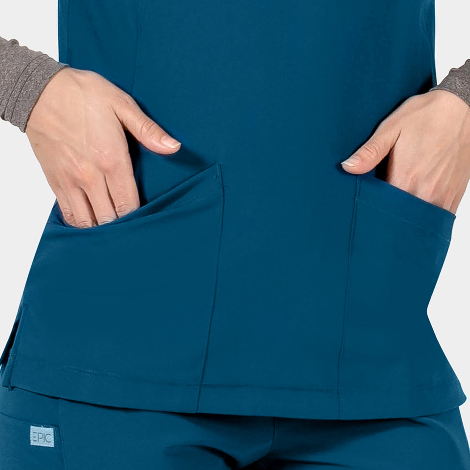 Tambre Three-Pocket Scrub Top