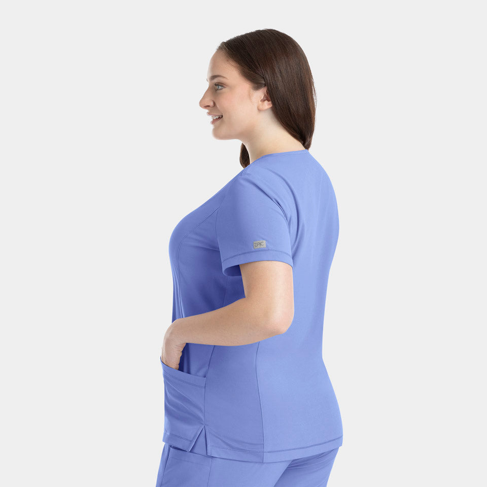 Tambre Three-Pocket Scrub Top