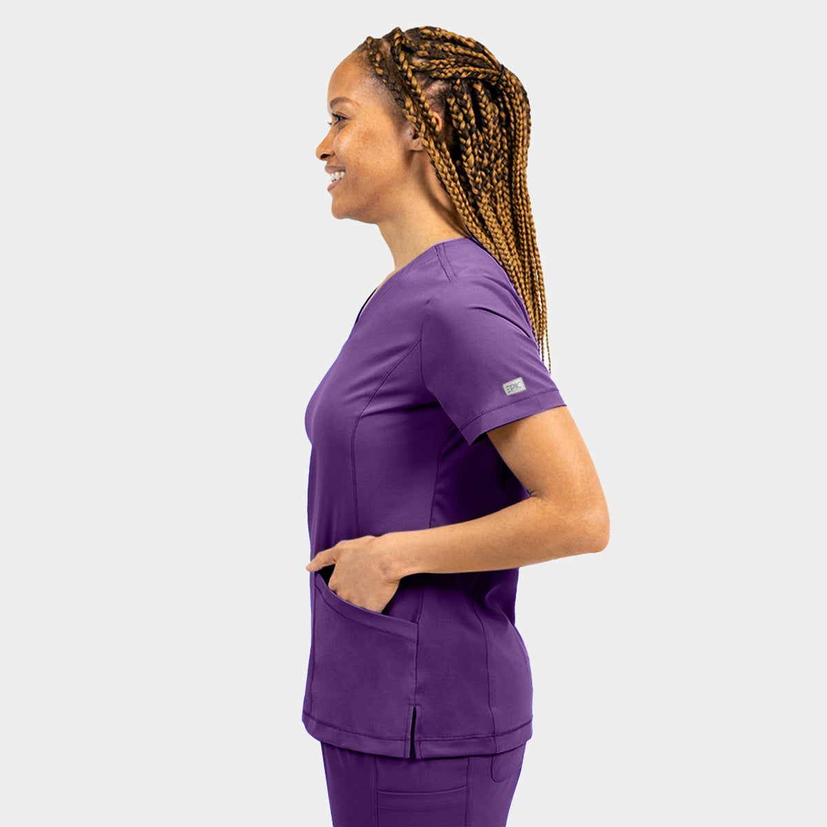 Tambre Three-Pocket Scrub Top
