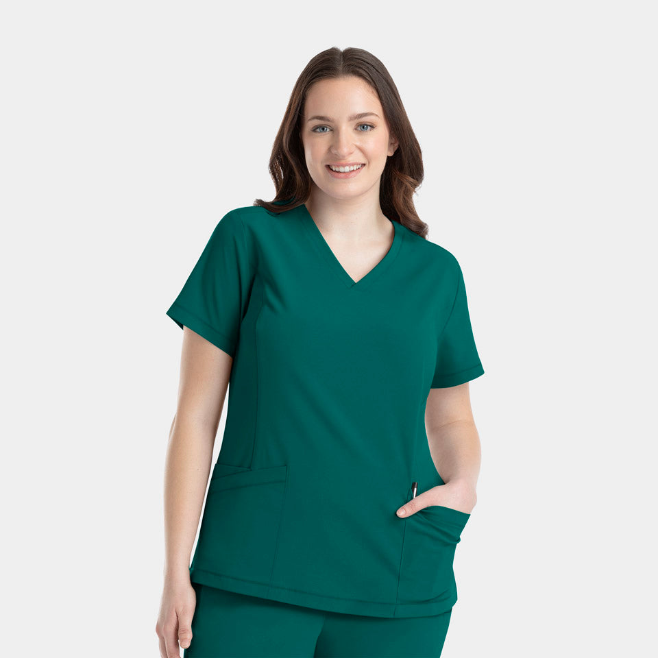 Tambre Three-Pocket Scrub Top