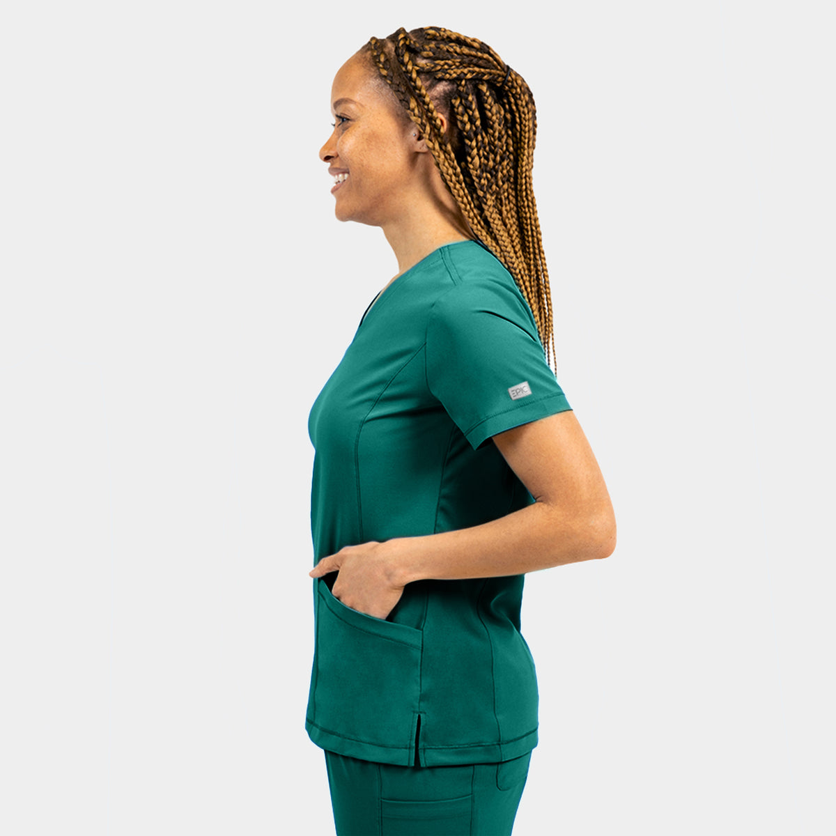 Tambre Three-Pocket Scrub Top
