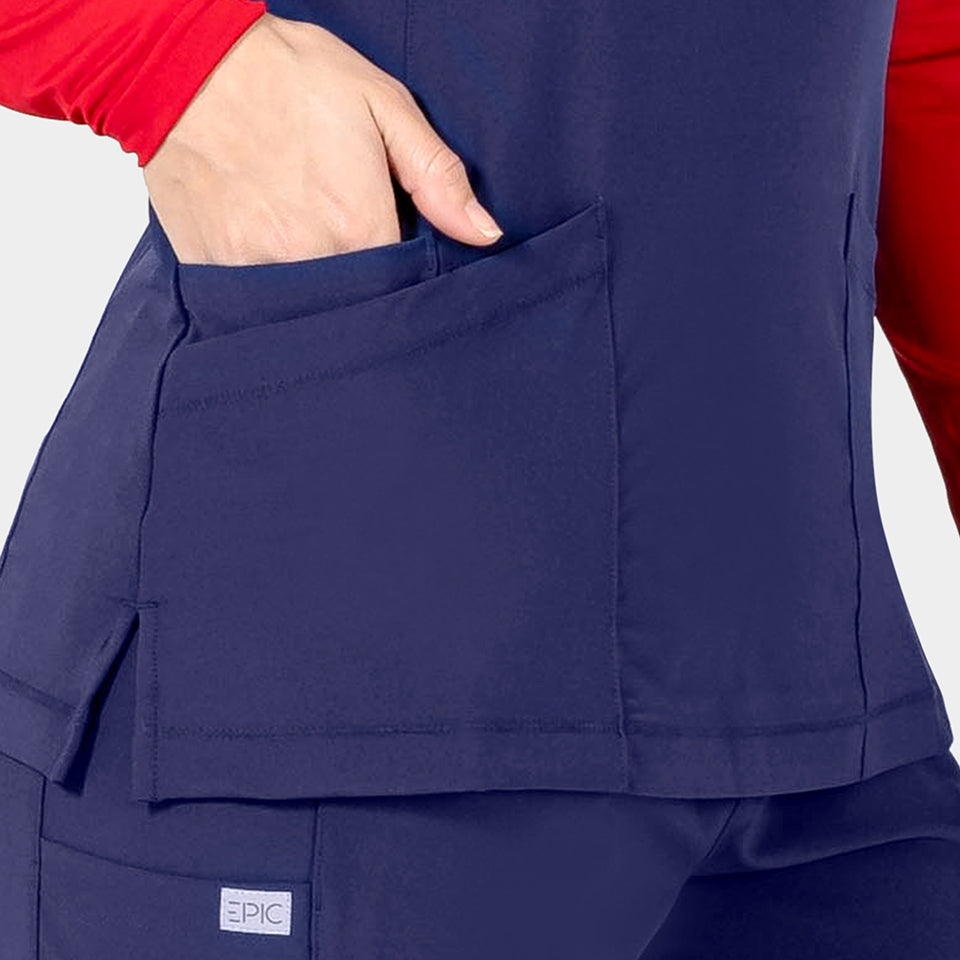 Tambre Three-Pocket Scrub Top