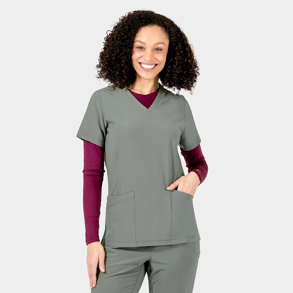Tambre Three-Pocket Scrub Top