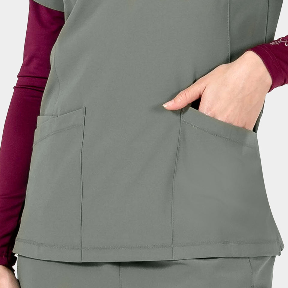 Tambre Three-Pocket Scrub Top