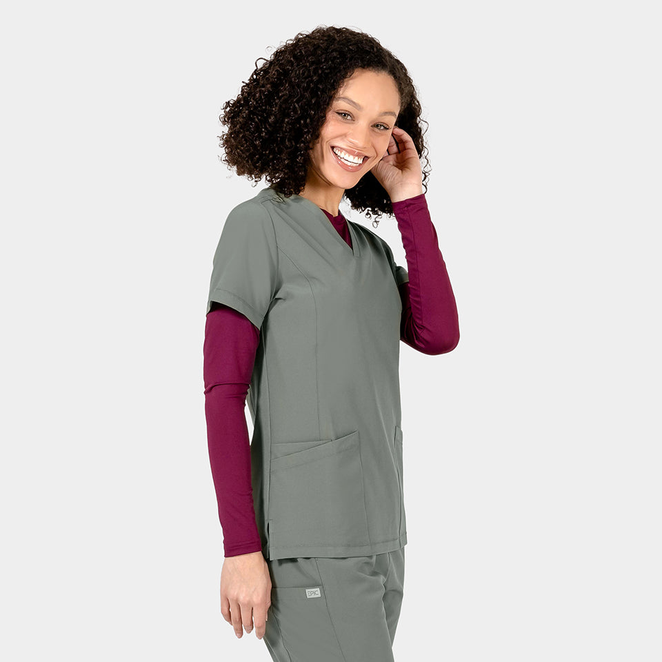 Tambre Three-Pocket Scrub Top
