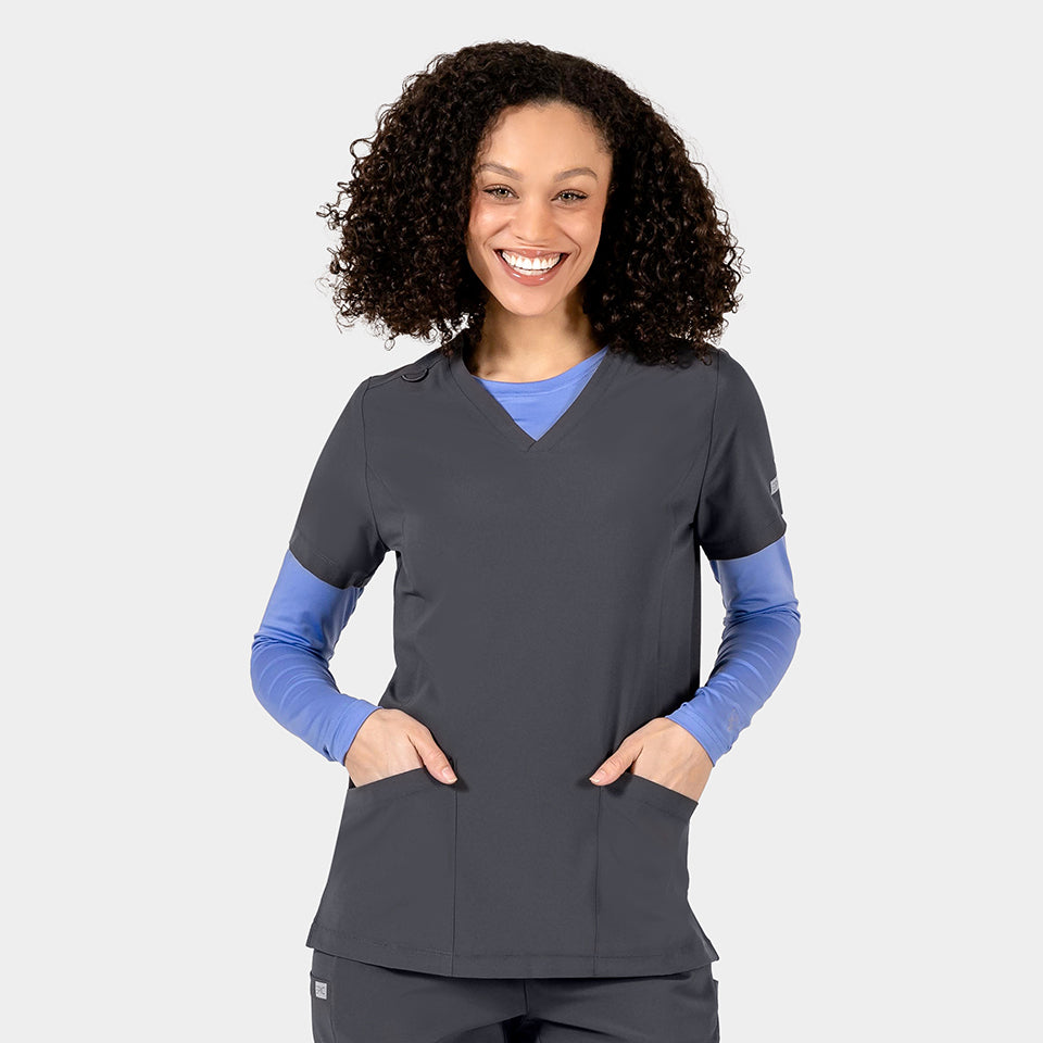 Tambre Three-Pocket Scrub Top