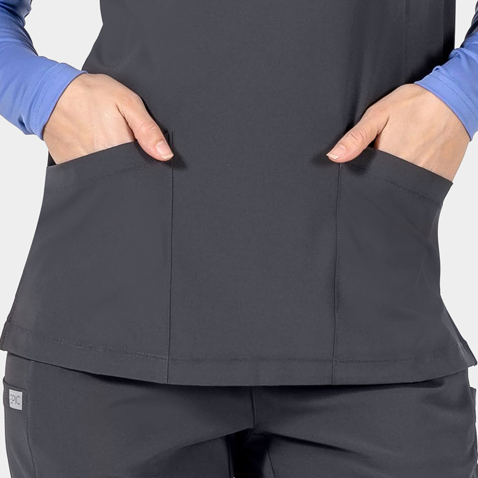 Tambre Three-Pocket Scrub Top