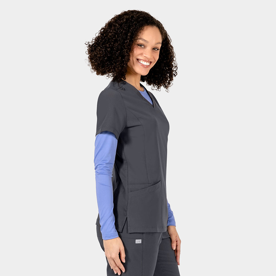 Tambre Three-Pocket Scrub Top