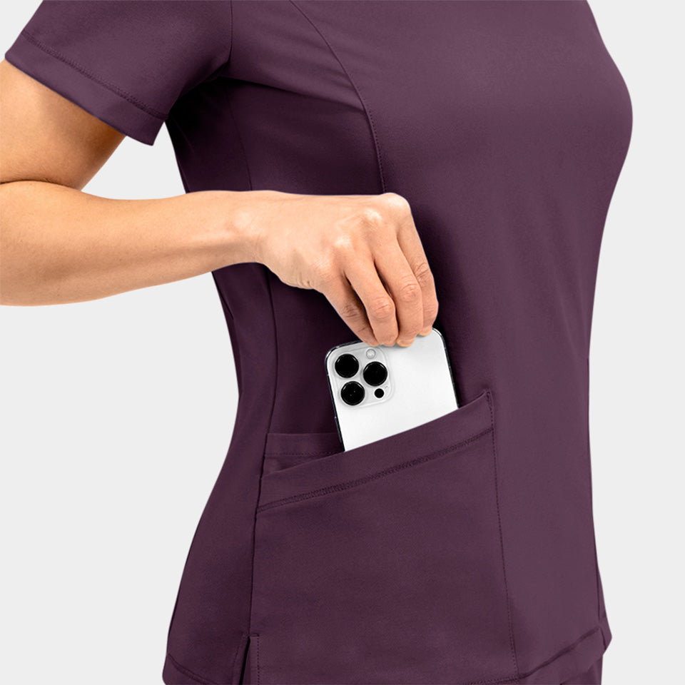 Tambre Three-Pocket Scrub Top