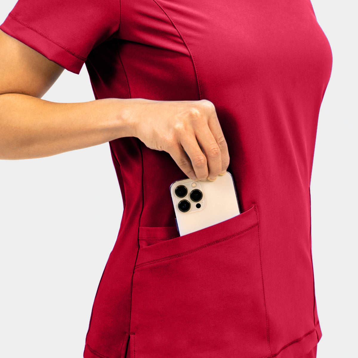 Tambre Three-Pocket Scrub Top