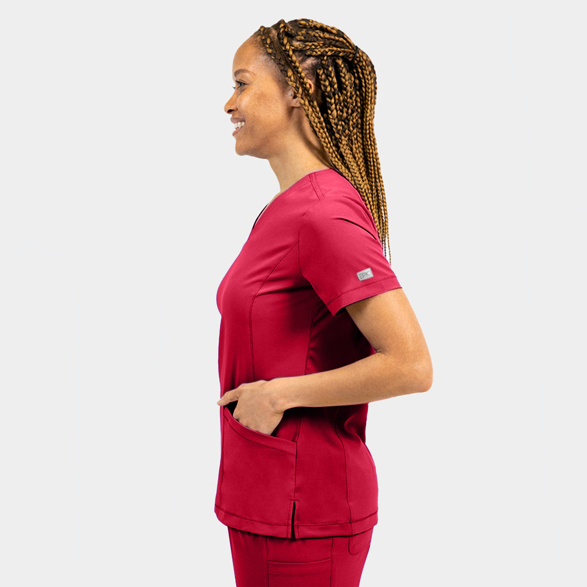Tambre Three-Pocket Scrub Top