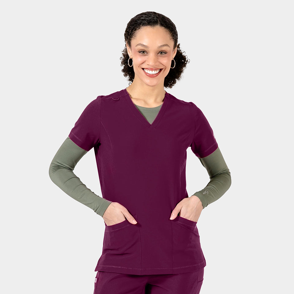 Tambre Three-Pocket Scrub Top