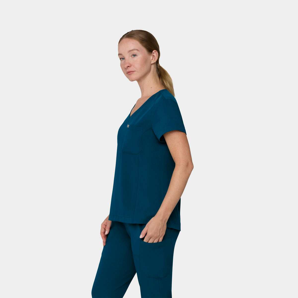 Women's 1-Pocket Hi-Low V-Neck Scrub Top