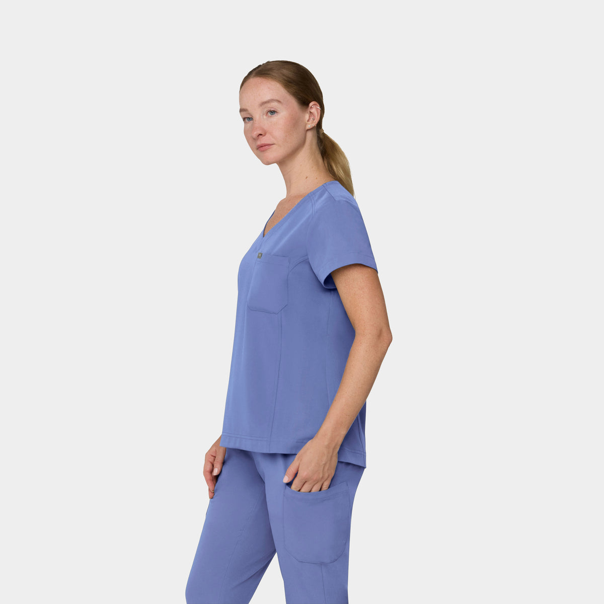 Women's 1-Pocket Hi-Low V-Neck Scrub Top