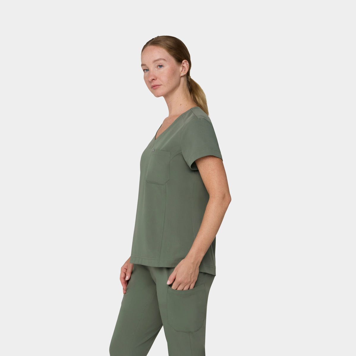 Women's 1-Pocket Hi-Low V-Neck Scrub Top