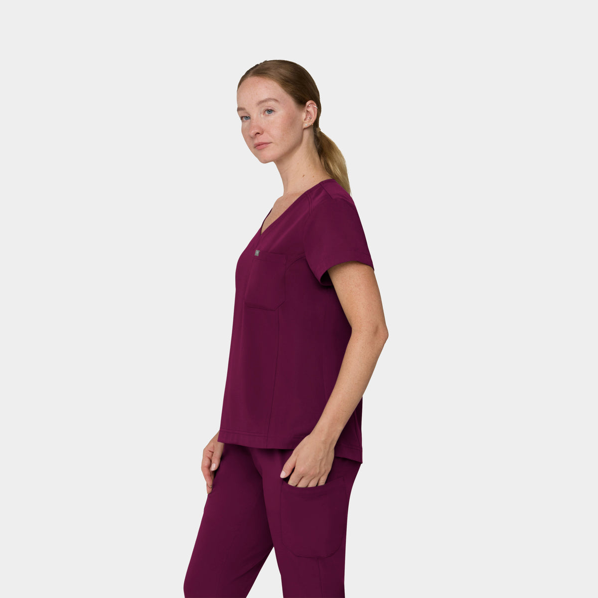 Women's 1-Pocket Hi-Low V-Neck Scrub Top