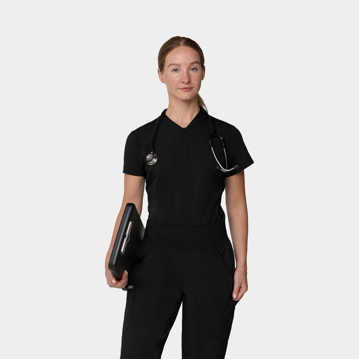 Women's 2-Pocket 1/4-Zip Scrub Top