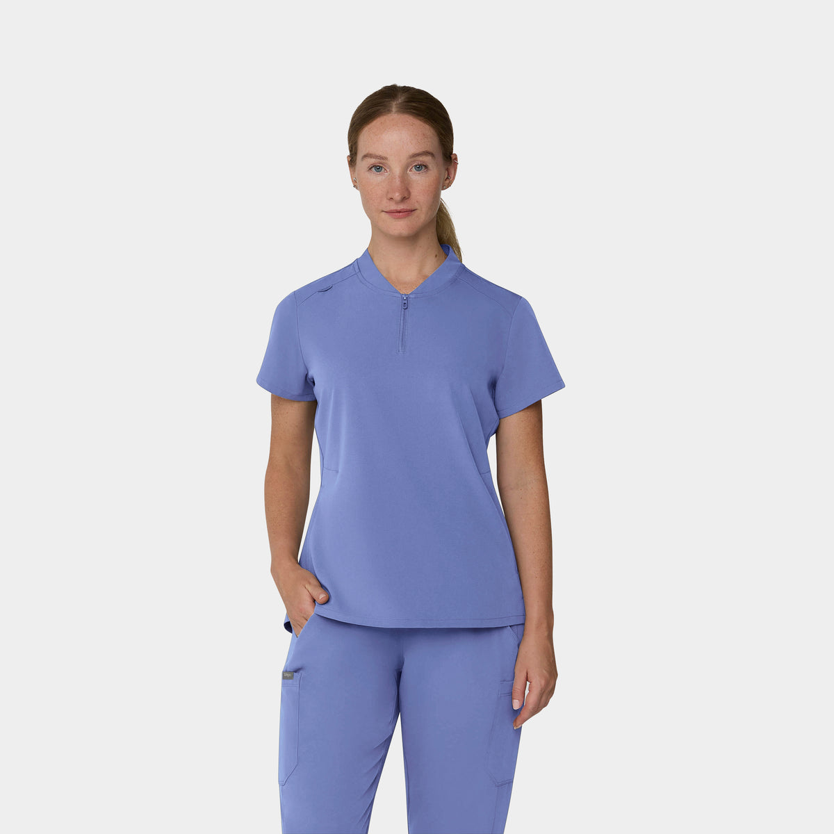 Women's 2-Pocket 1/4-Zip Scrub Top