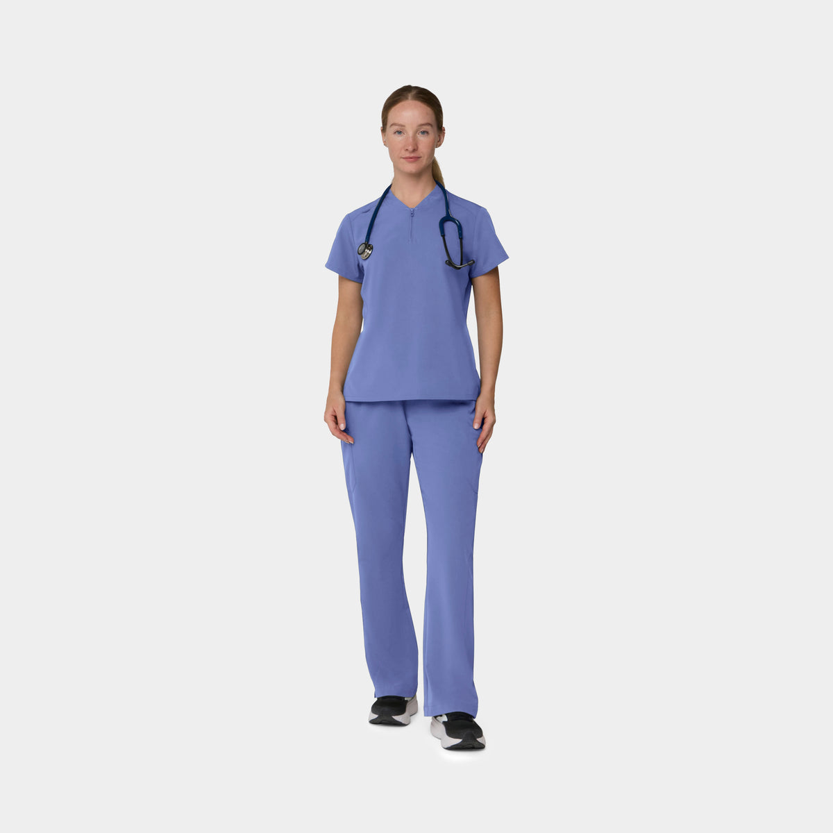 Women's 2-Pocket 1/4-Zip Scrub Top