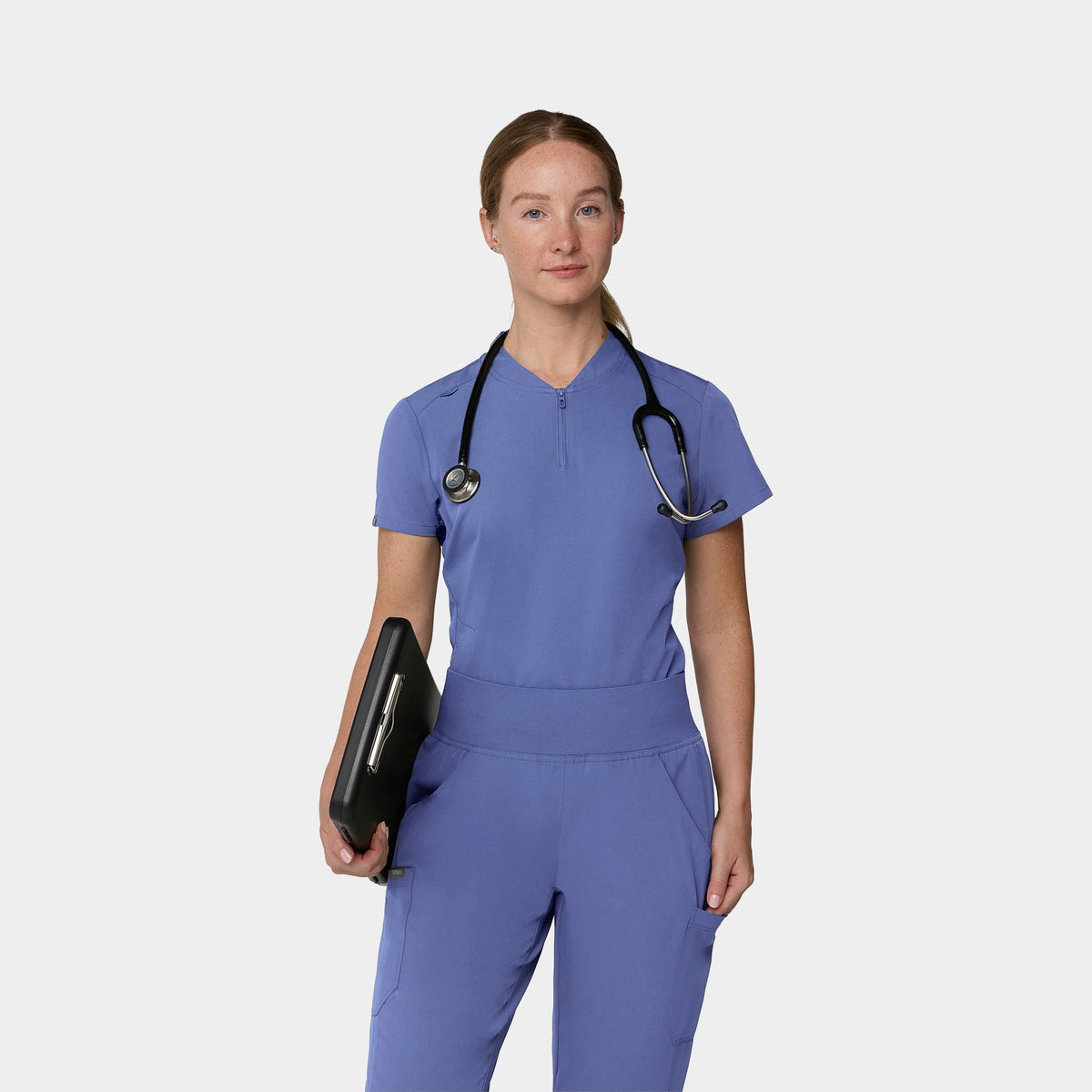 Women's 2-Pocket 1/4-Zip Scrub Top