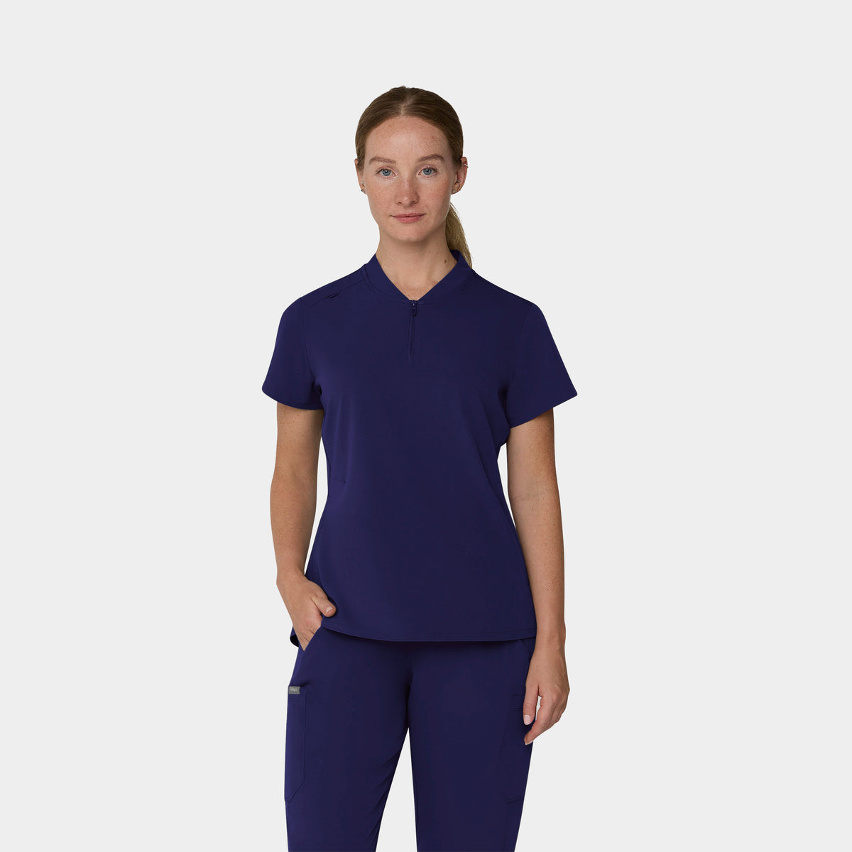 Women's 2-Pocket 1/4-Zip Scrub Top