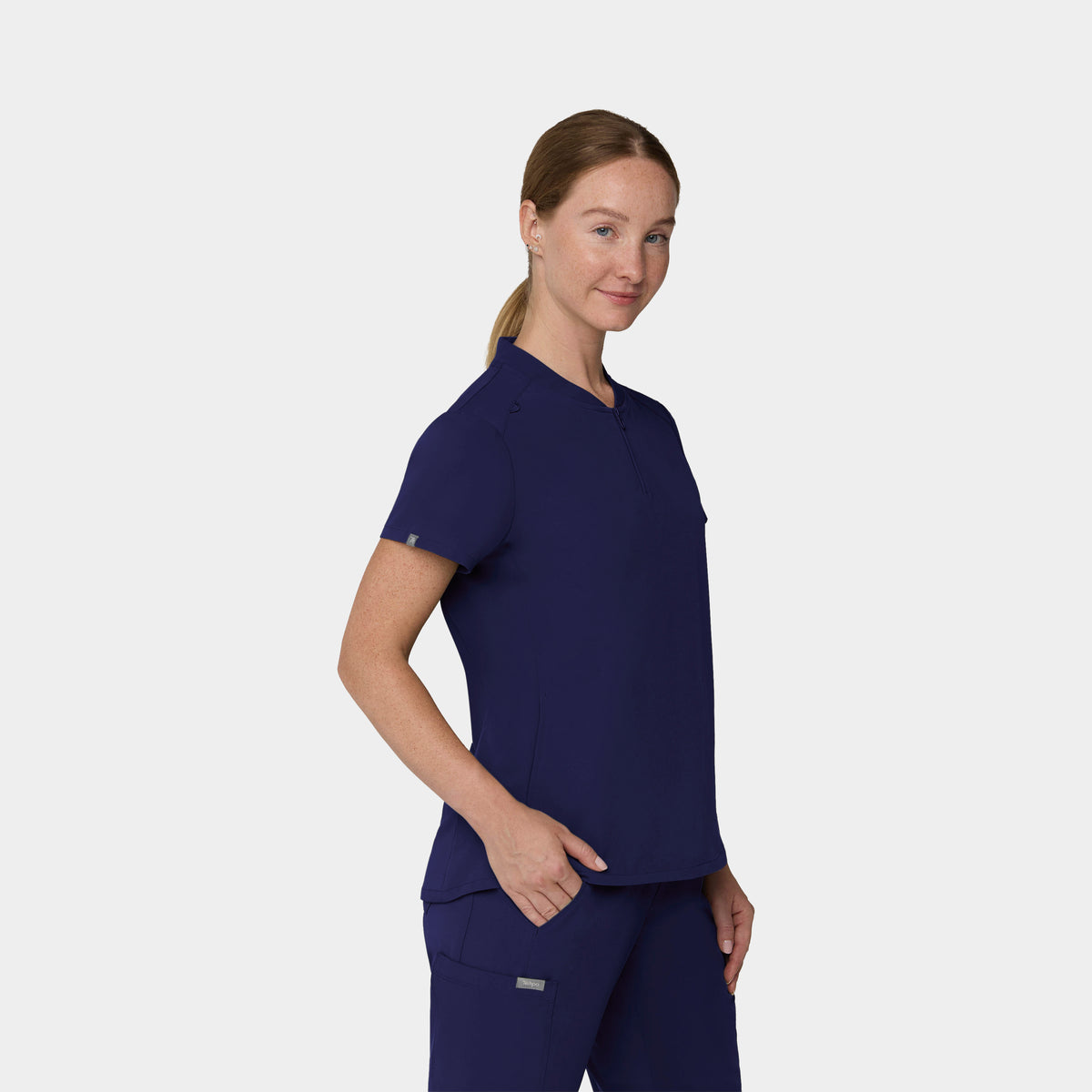 Women's 2-Pocket 1/4-Zip Scrub Top