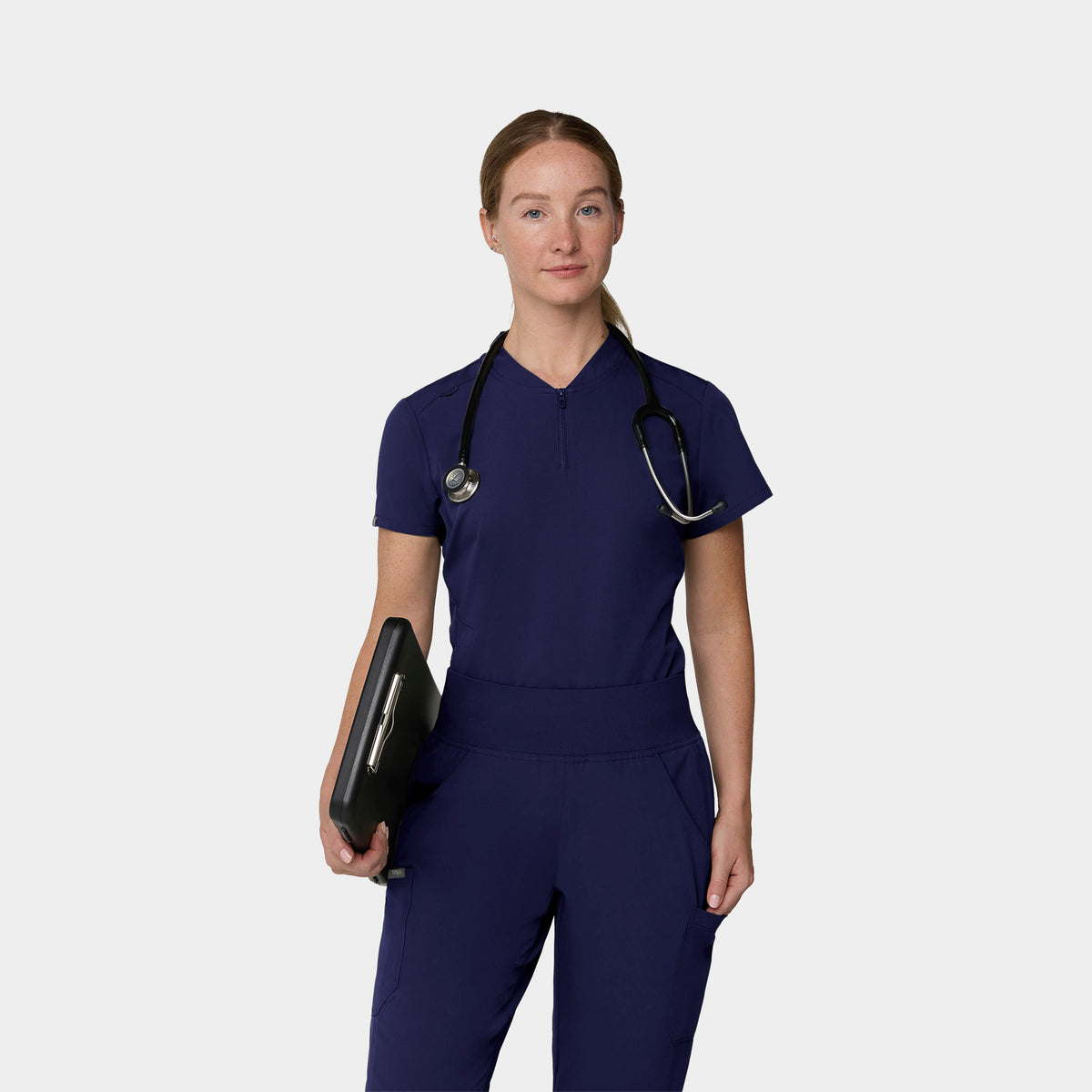 Women's 2-Pocket 1/4-Zip Scrub Top