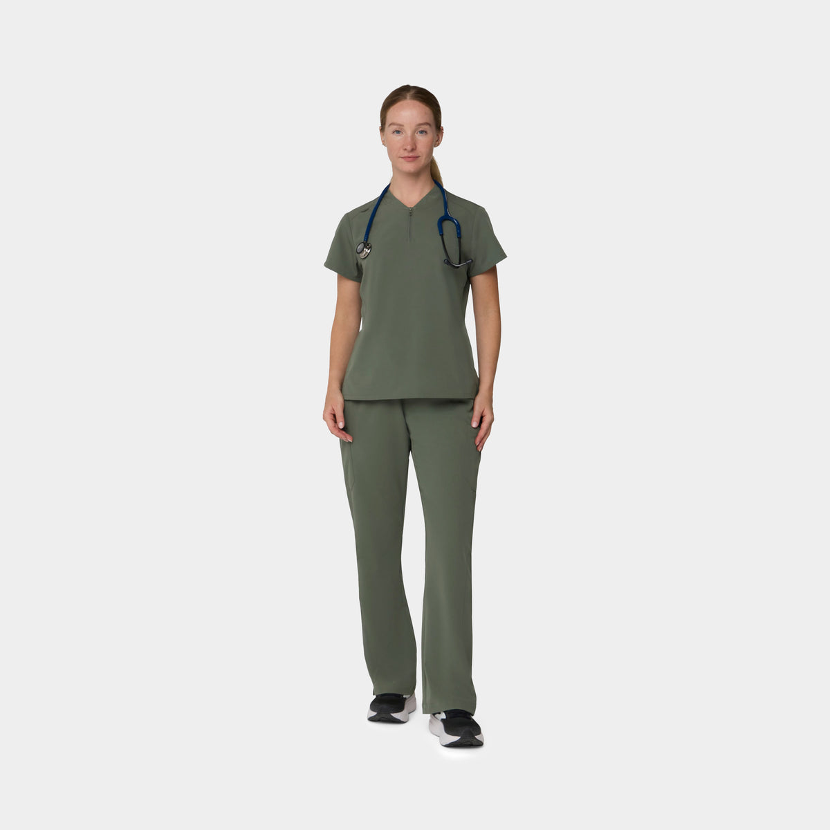 Women's 2-Pocket 1/4-Zip Scrub Top