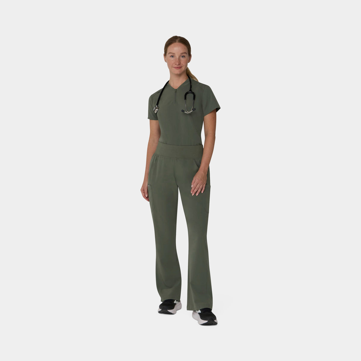 Women's 2-Pocket 1/4-Zip Scrub Top
