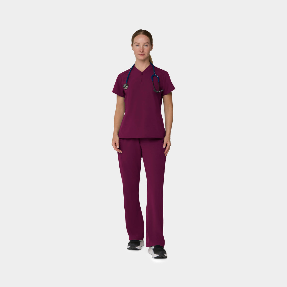 Women's 2-Pocket 1/4-Zip Scrub Top
