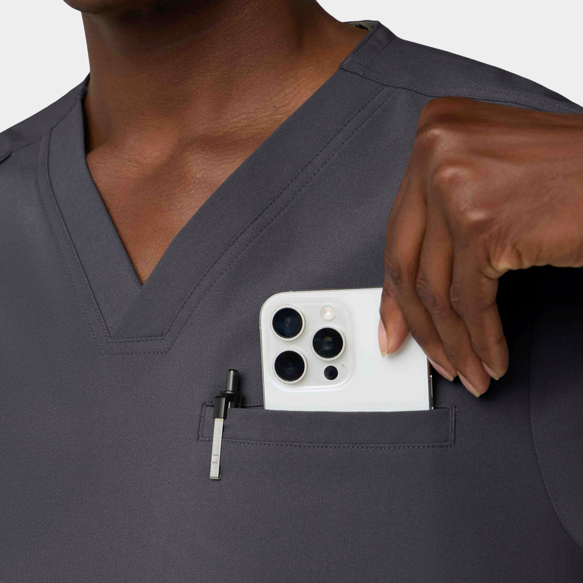 Men's 3-Pocket V-Neck Scrub Top