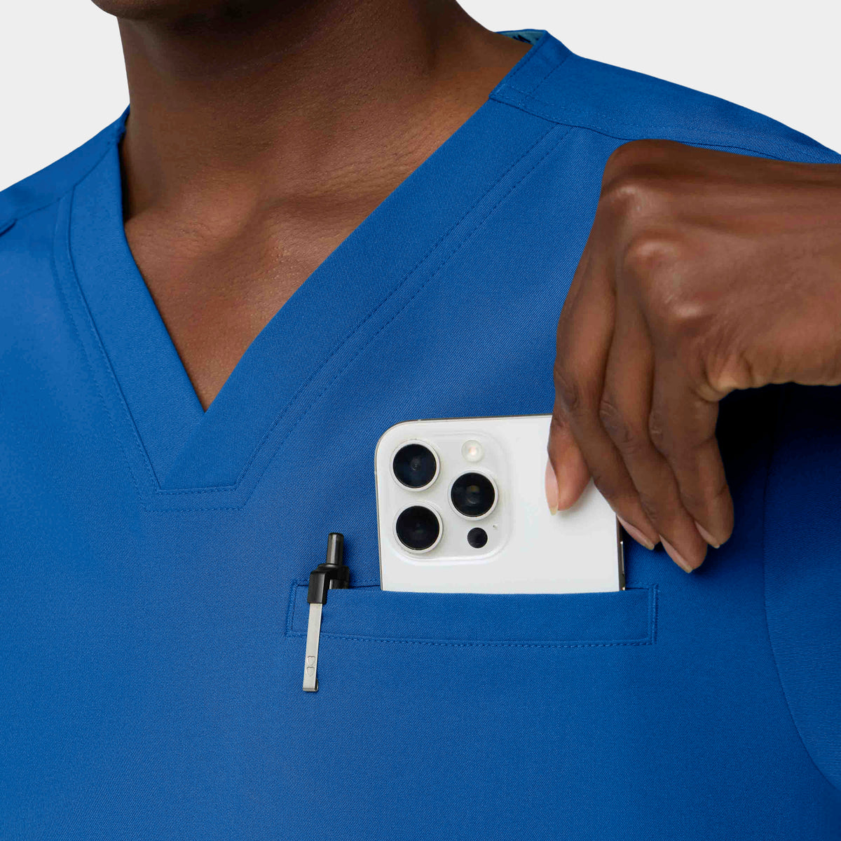Men's 3-Pocket V-Neck Scrub Top