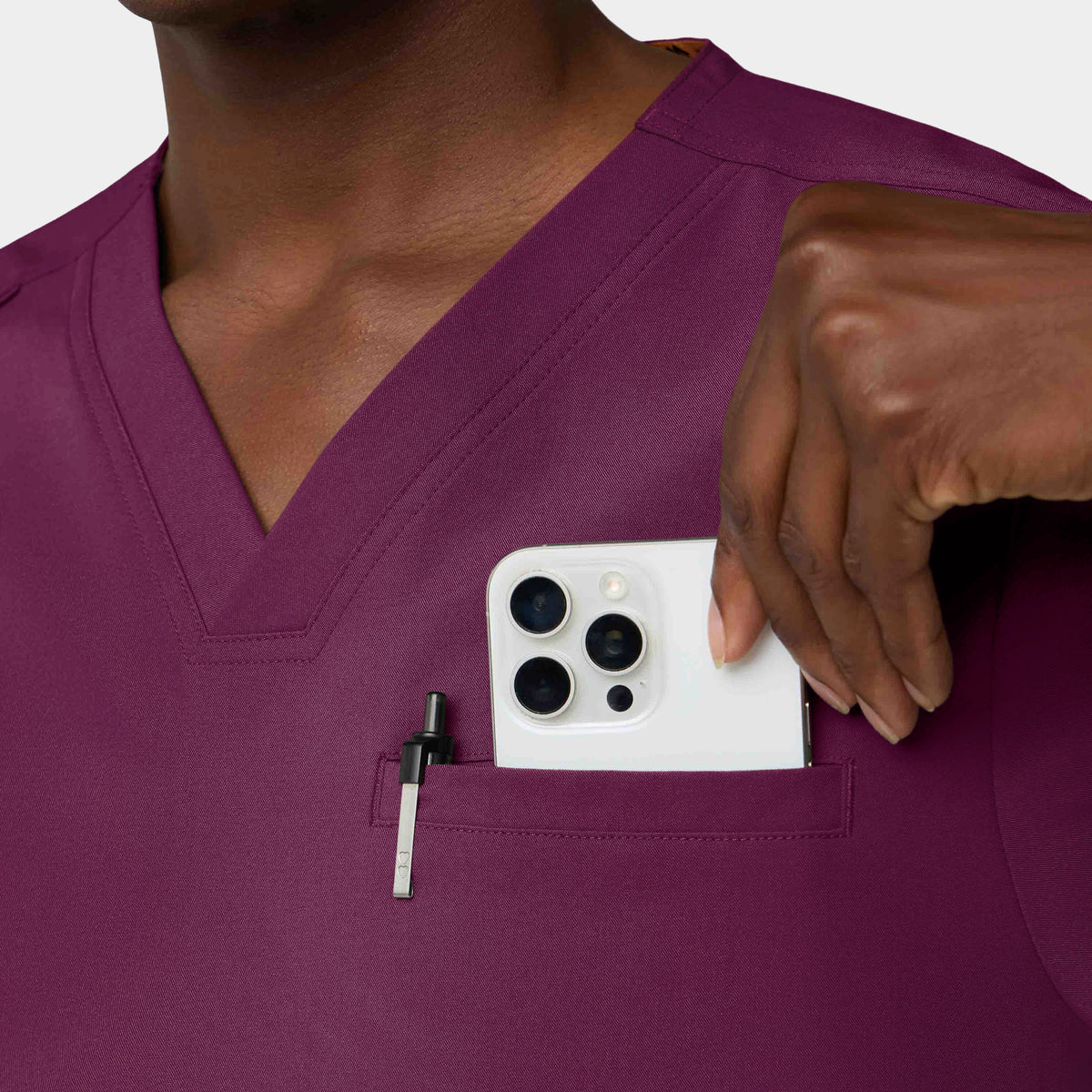 Men's 3-Pocket V-Neck Scrub Top