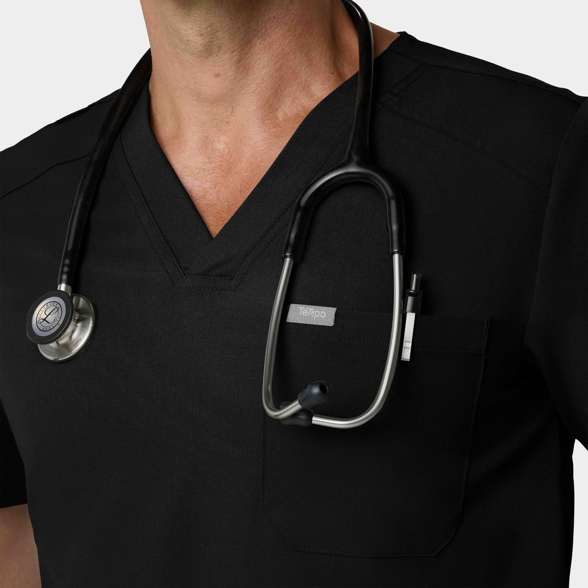 Men's Tuckable 1-Pocket V-Neck Scrub Top