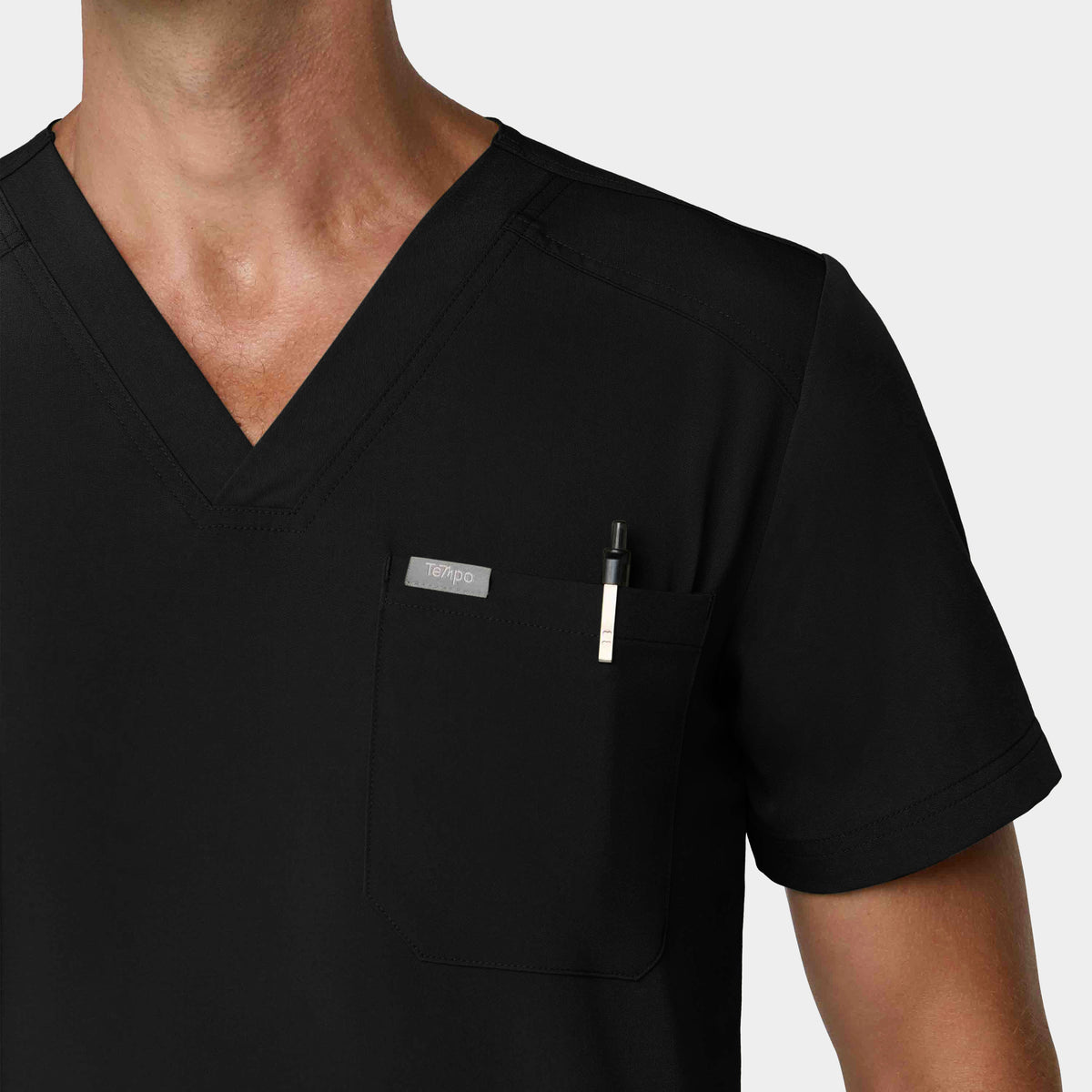 Men's Tuckable 1-Pocket V-Neck Scrub Top