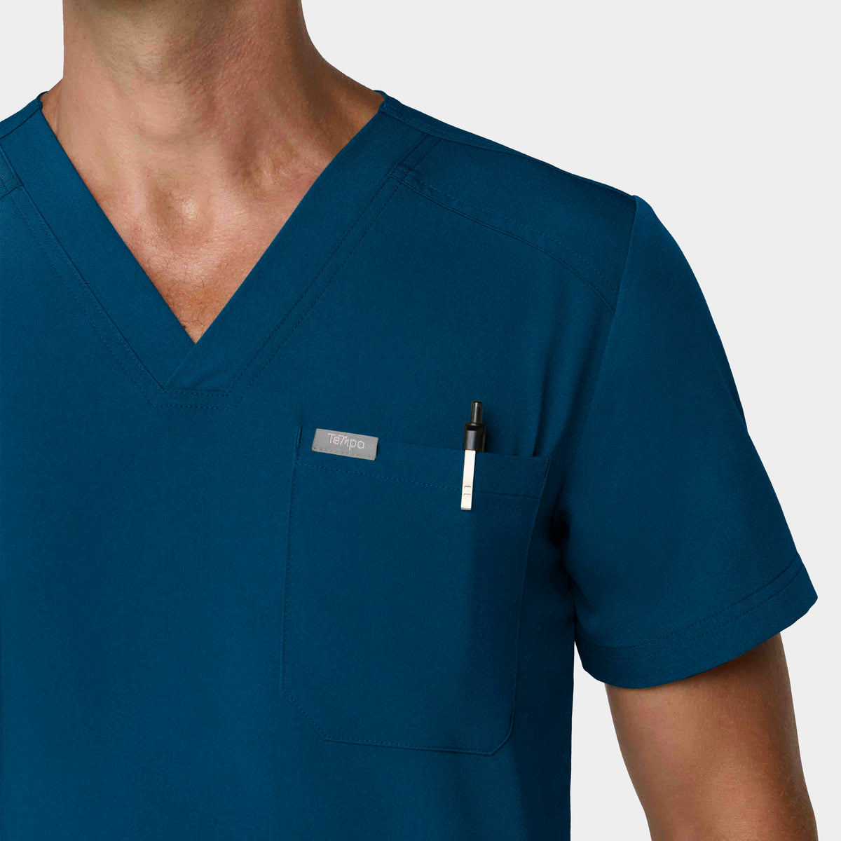 Men's Tuckable 1-Pocket V-Neck Scrub Top