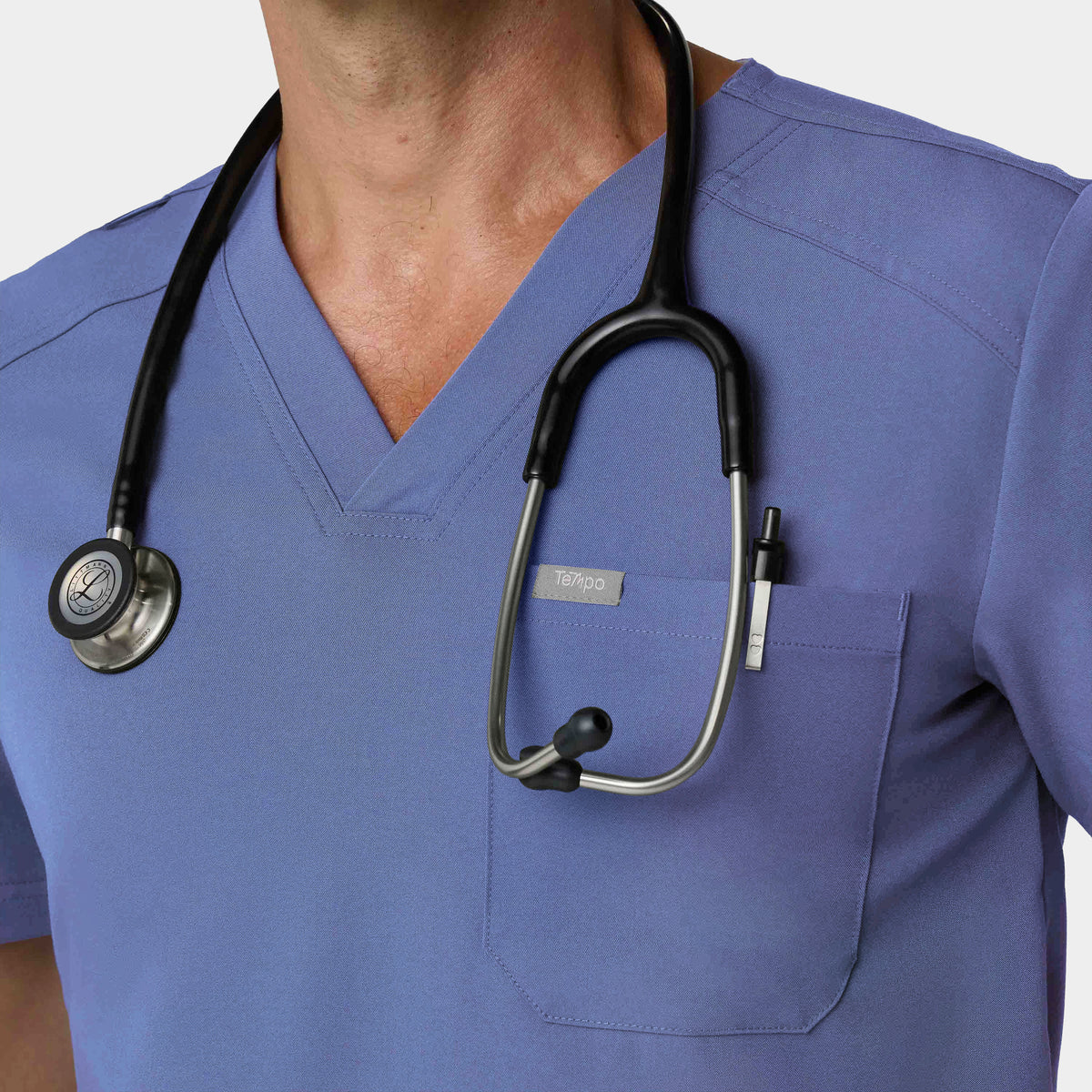 Men's Tuckable 1-Pocket V-Neck Scrub Top