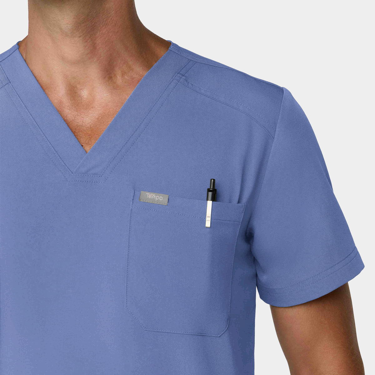 Men's Tuckable 1-Pocket V-Neck Scrub Top
