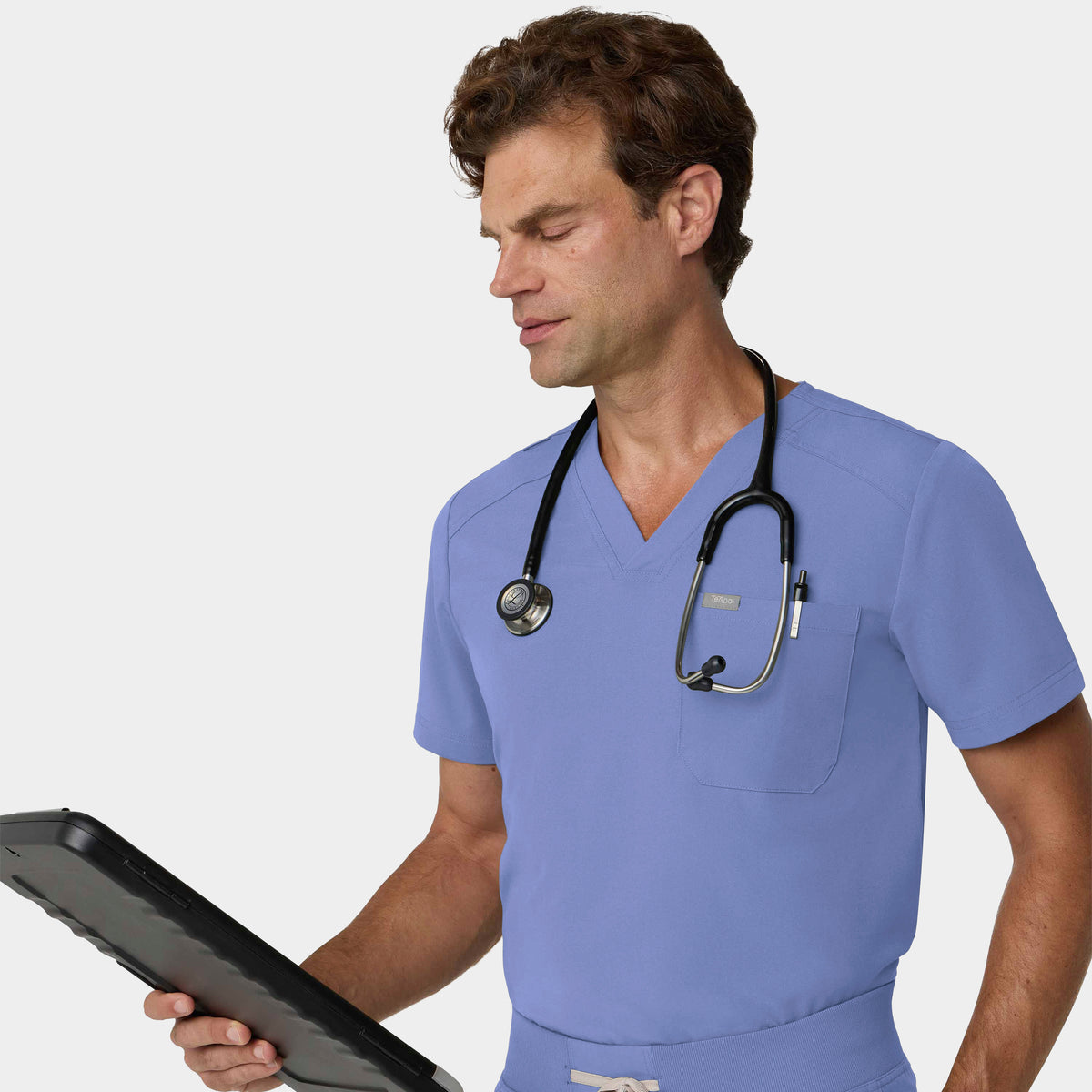 Men's Tuckable 1-Pocket V-Neck Scrub Top