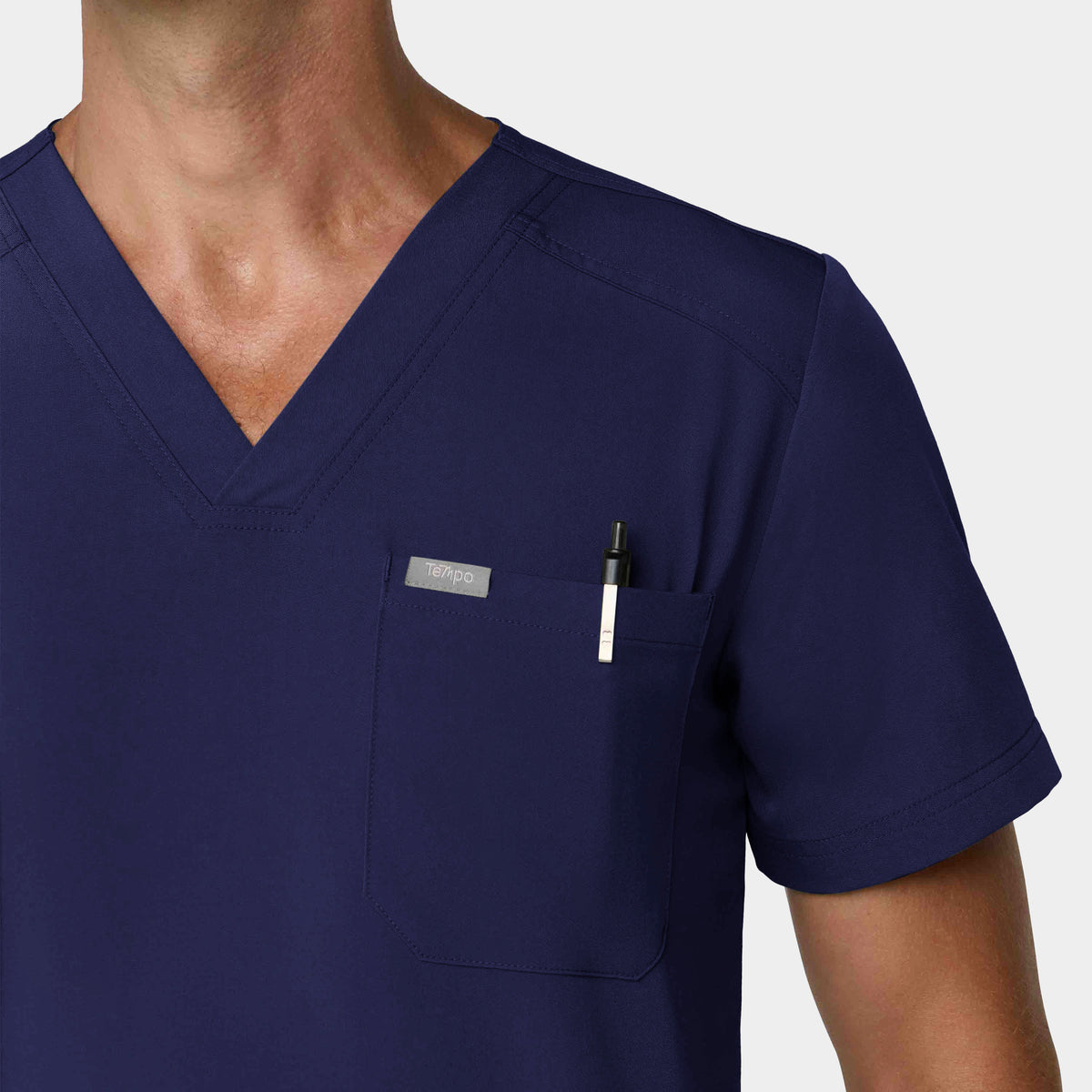 Men's Tuckable 1-Pocket V-Neck Scrub Top