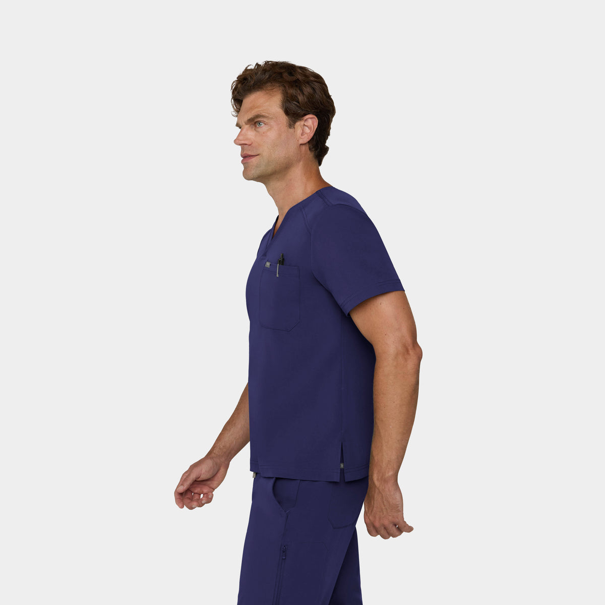 Men's Tuckable 1-Pocket V-Neck Scrub Top