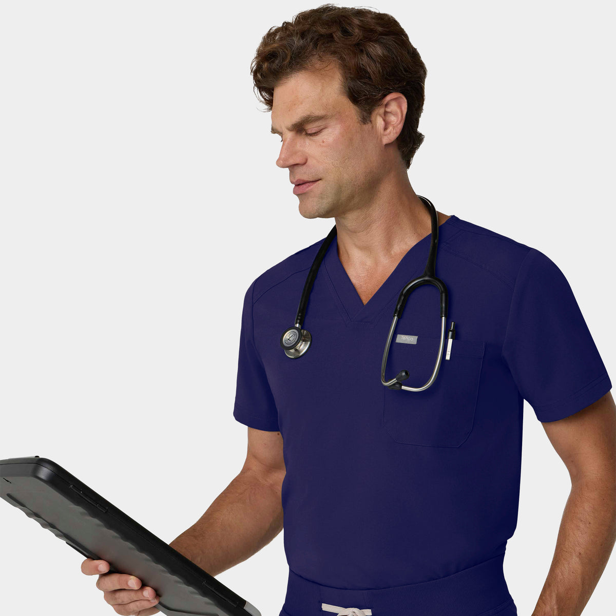 Men's Tuckable 1-Pocket V-Neck Scrub Top