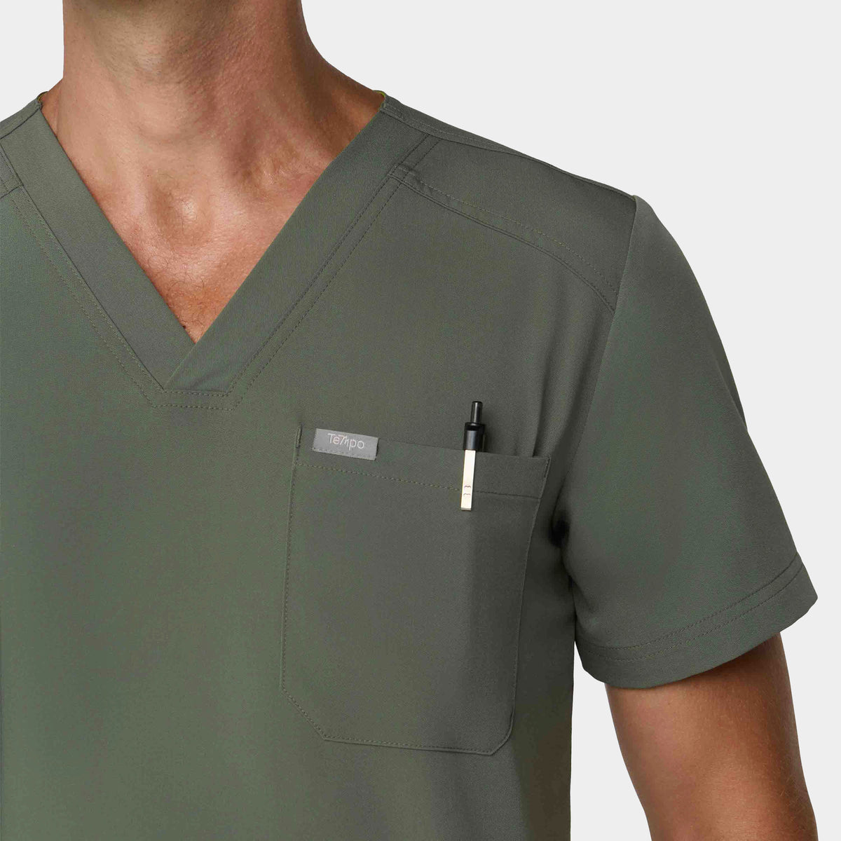 Men's Tuckable 1-Pocket V-Neck Scrub Top