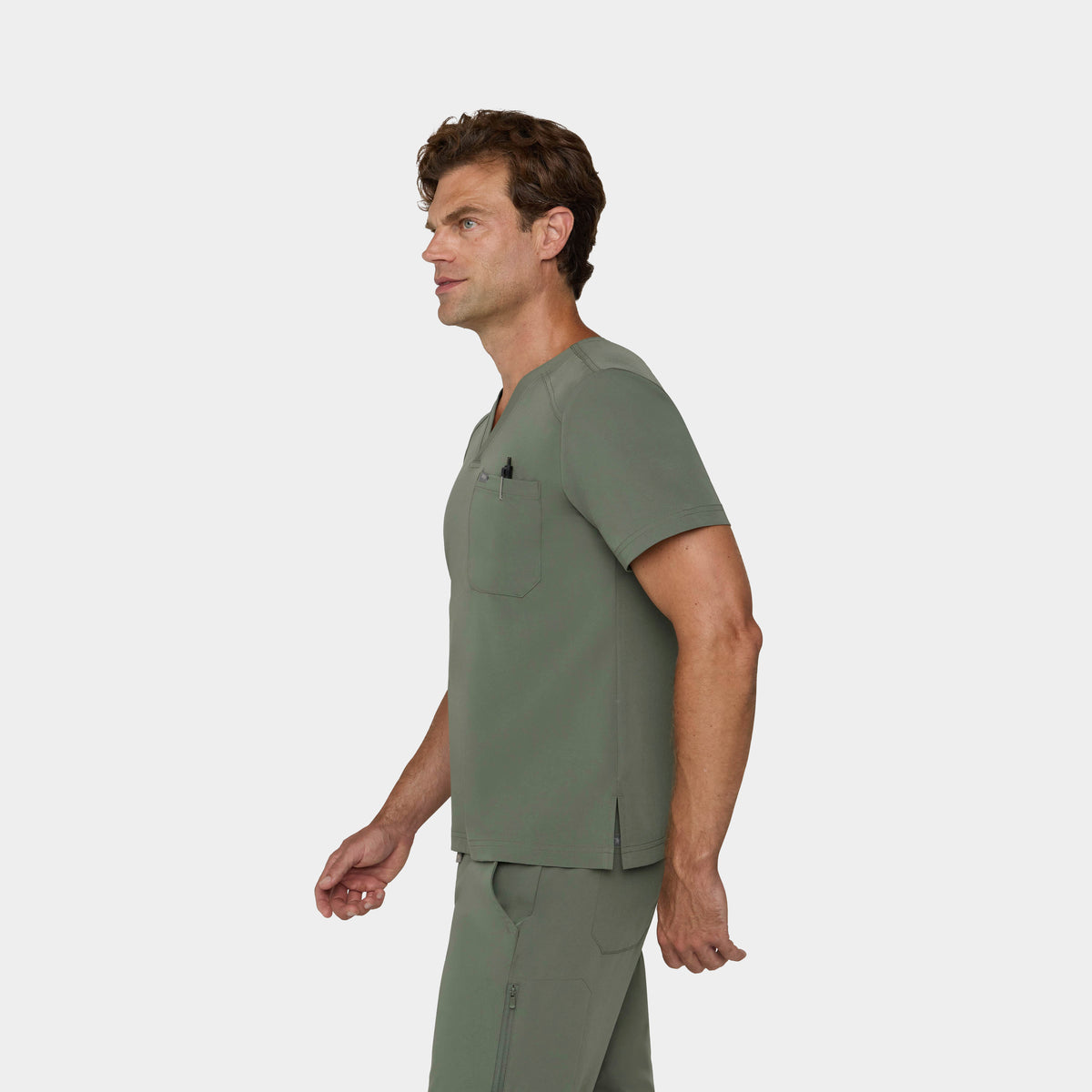 Men's Tuckable 1-Pocket V-Neck Scrub Top