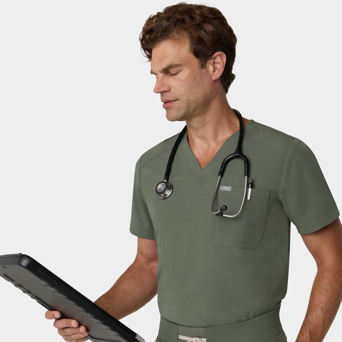 Men's Tuckable 1-Pocket V-Neck Scrub Top