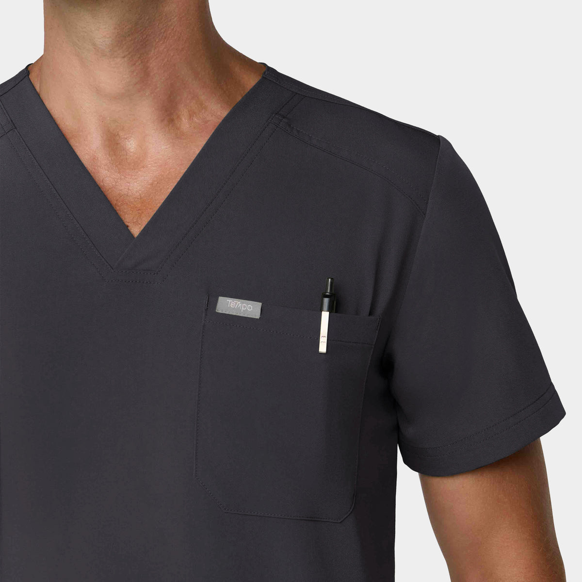 Men's Tuckable 1-Pocket V-Neck Scrub Top