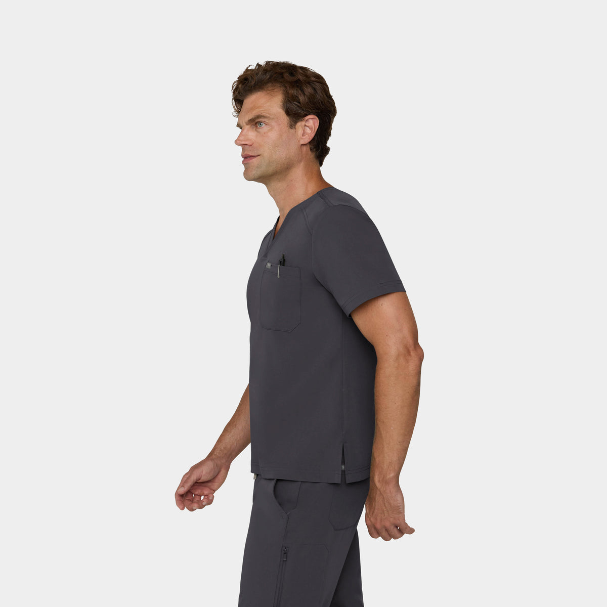 Men's Tuckable 1-Pocket V-Neck Scrub Top