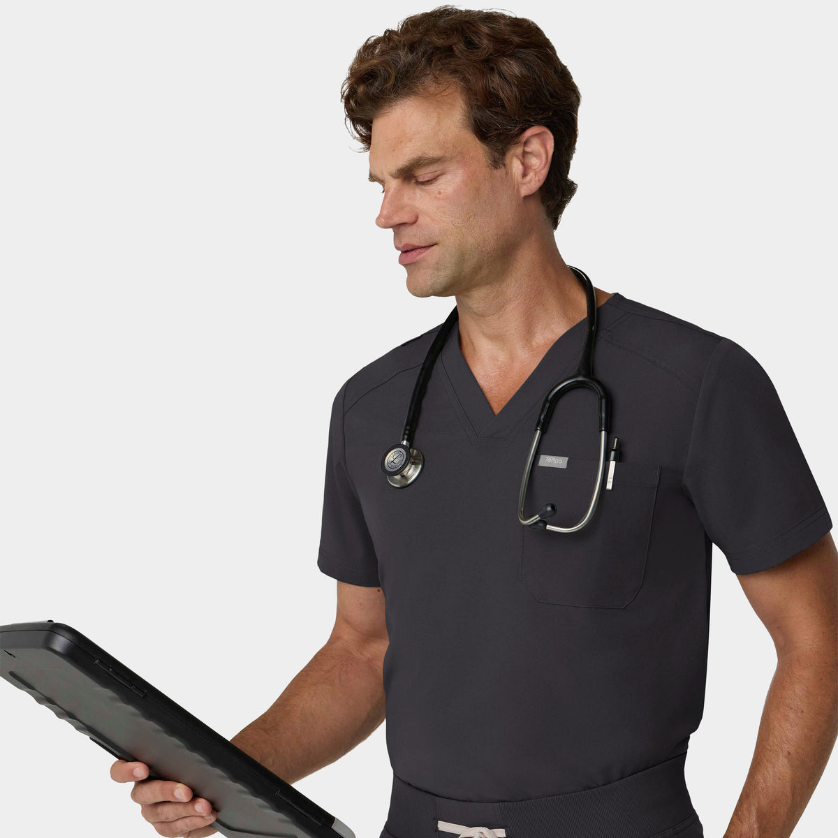 Men's Tuckable 1-Pocket V-Neck Scrub Top